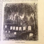 Illustration depicting Washington Irving's original gravestone.