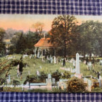 Postcard photograph of Old Dutch Burying Ground and Old Dutch Church